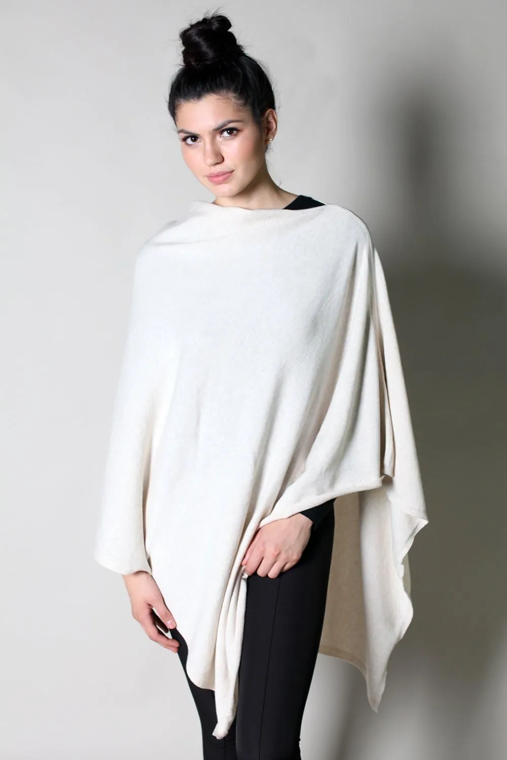 Women's Sweater Knit Poncho Pullover Wrap Organic Cotton - Loving Thread