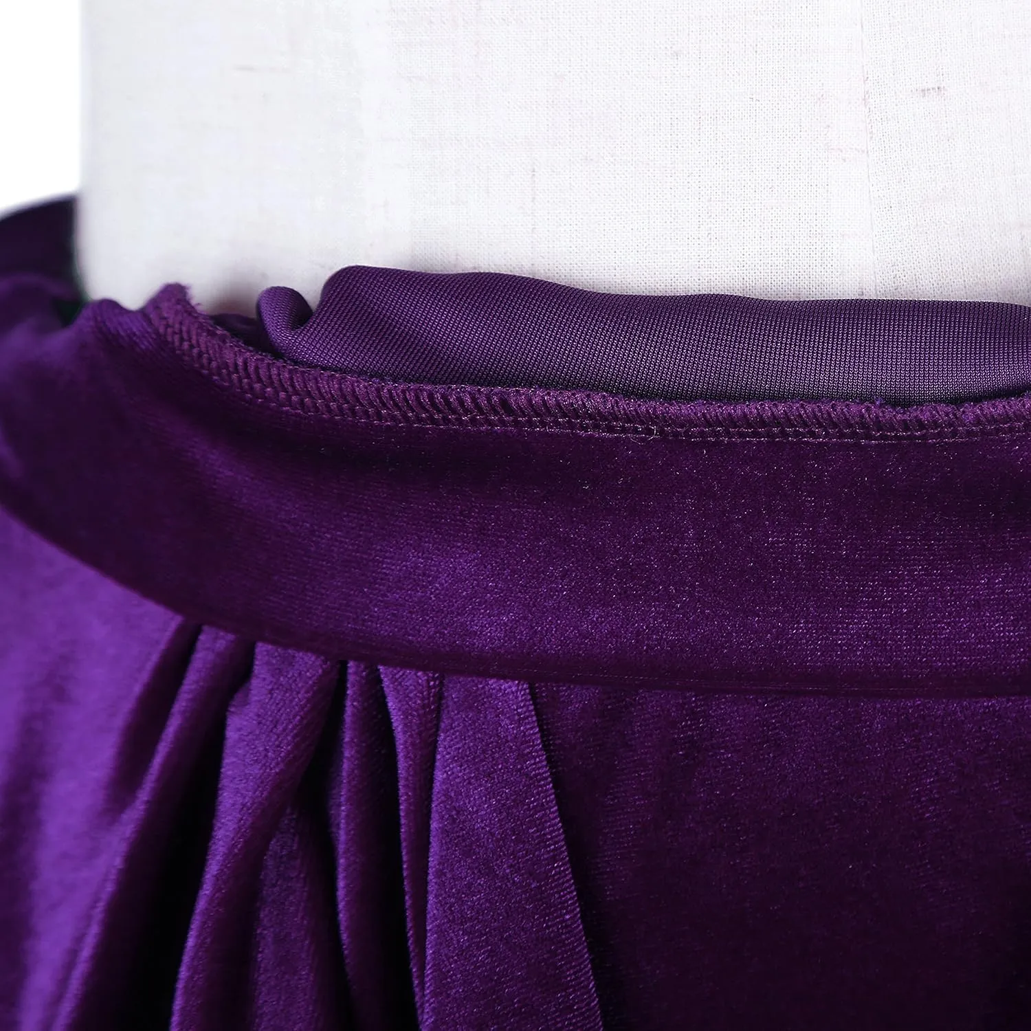 Women's Velvet Basic Versatile Stretchy Flared High Waist Mini Skater Skirt